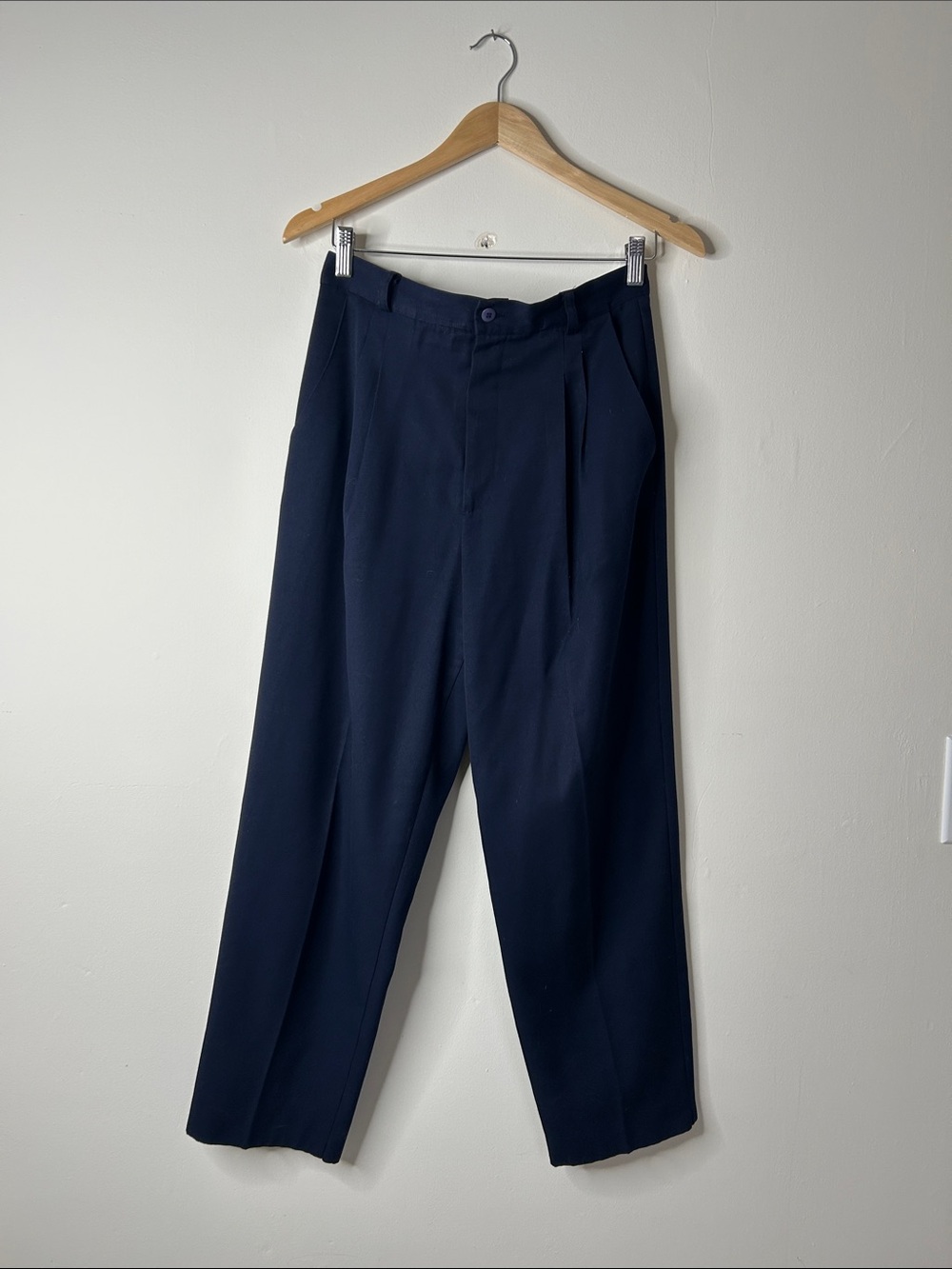 Vintage Navy High-Waisted  Trousers